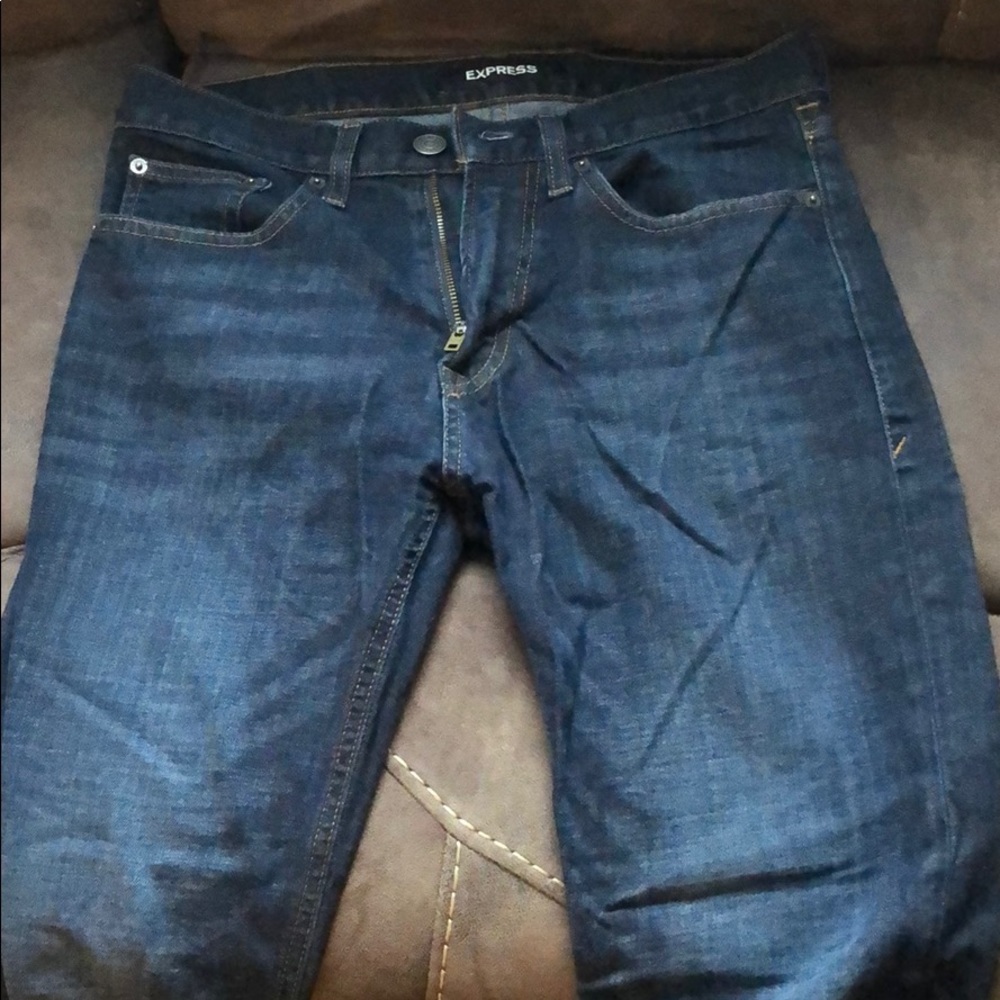 Express slim straight flex jeans